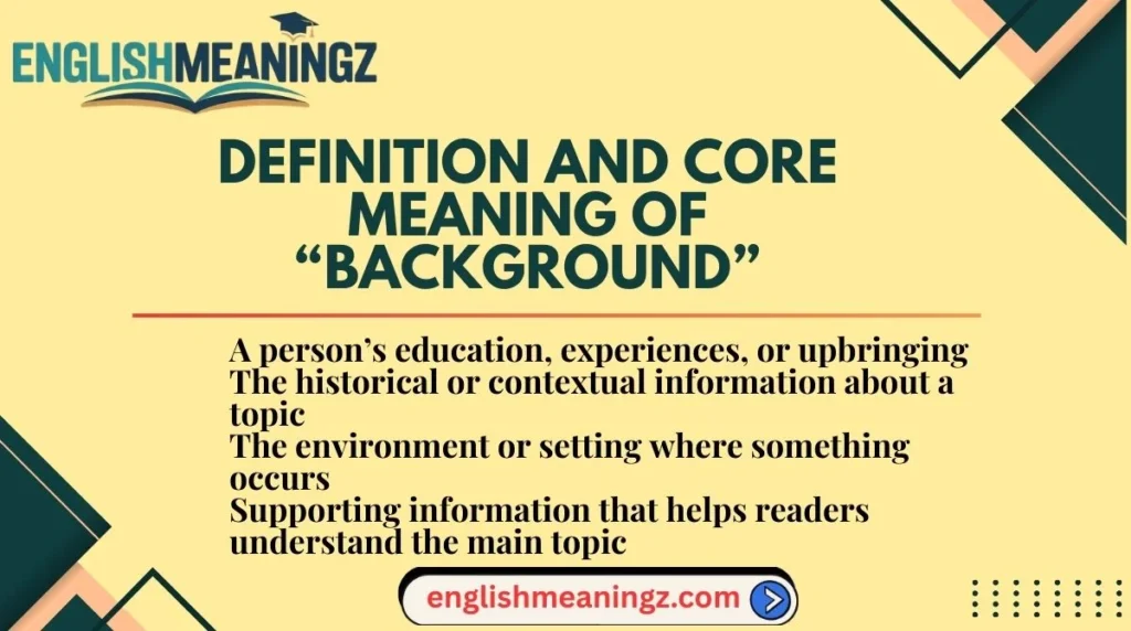 Definition and Core Meaning of “Background”