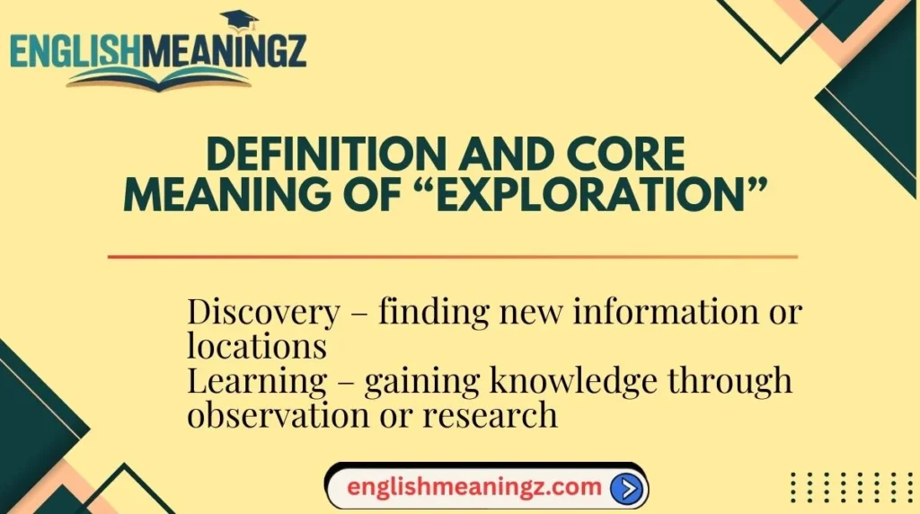 Definition and Core Meaning of “Exploration”