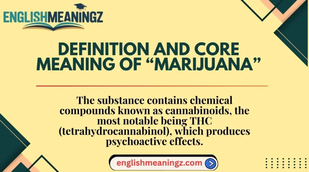 Definition and Core Meaning of “Marijuana”