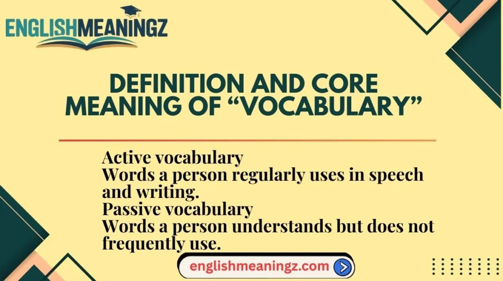 Definition and Core Meaning of “Vocabulary”