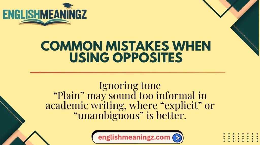 Common Mistakes When Using Opposites