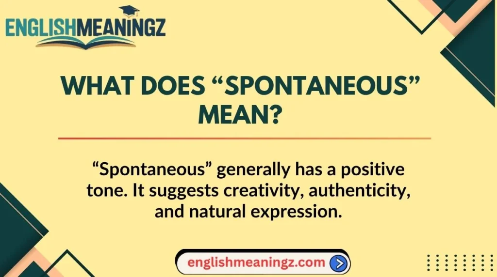 What Does “Spontaneous” Mean?