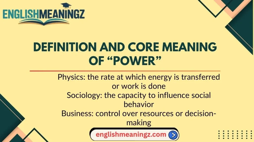 Definition and Core Meaning of “Power”