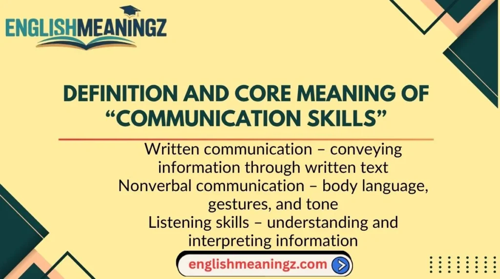 Definition and Core Meaning of “Communication Skills”