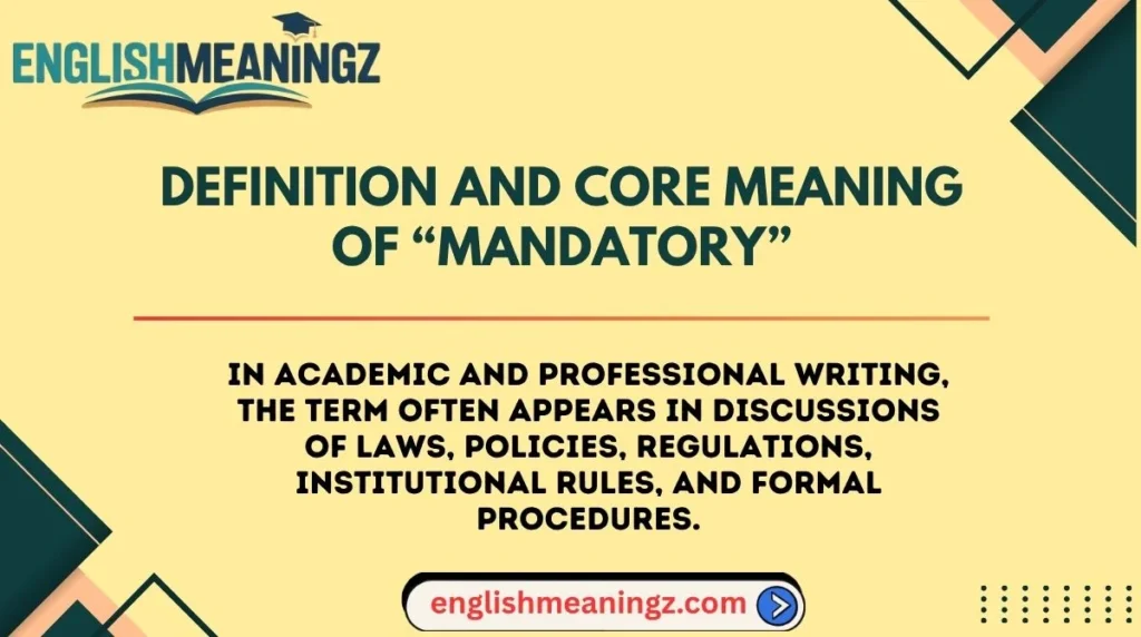 Definition and Core Meaning of “Mandatory”