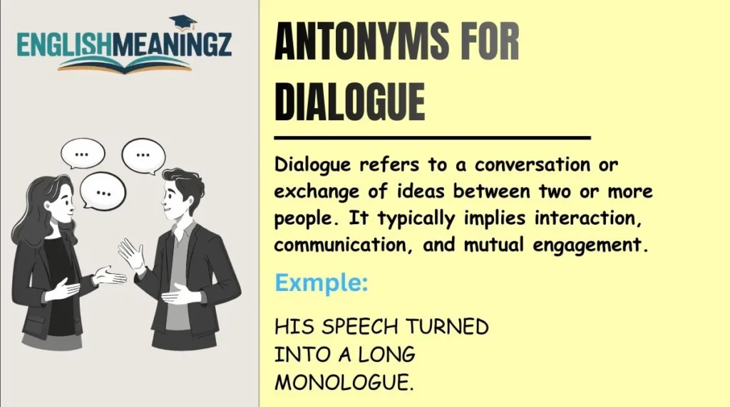 Antonyms for Dialogue