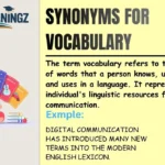Synonyms for Vocabulary