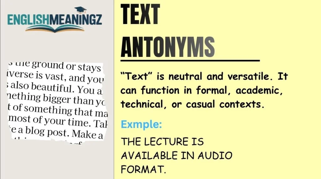 Text Antonyms
